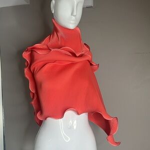 Issey Miyake Rare 72” x 18” Large Wide Plisse 100% Gorgeous Wrap Shawl